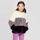 Girls' Pieced Faux Fur Jacket - Cat & Jack Gray