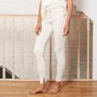 Women's Drawstring High-waist Lounge Leggings - A New Day Heather Cream