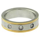Distributed By Target Men's Stainless Steel And Cubic Zirconia Two Tone Ring - Silver/gold