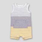 Lamaze Baby Boys' Organic Cotton Colorblocked Stripe Romper - Grey 18m, Boy's, Gray