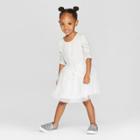 Toddler Girls' Long Sleeve Tutu Dress With Mesh Skirt - Cat & Jack Heather Gray