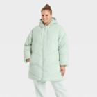 Women's Plus Size Mid Length Matte Puffer Jacket - A New Day