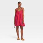 Women's Sleeveless Short Pintuck Dress - Universal Thread Red