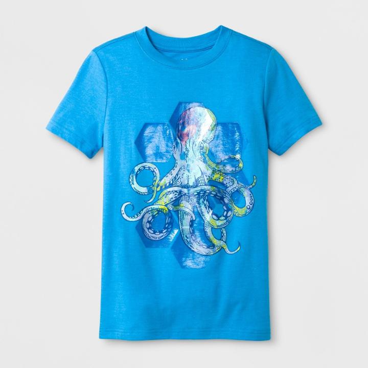 Boys' Short Sleeve Octopus Graphic T-shirt - Cat & Jack Blue