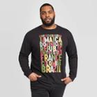 Well Worn Men's Big & Tall Diaspora Long Sleeve Crewneck T-shirt - Black