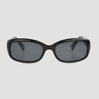Women's Square Plastic Shiny Sunglasses - A New Day Black, Women's,