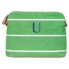 Cathy's Concepts Personalized Green Striped Cosmetic Bag - U