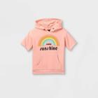 Toddler Boys' Hooded Short Sleeve Sweatshirt - Art Class Washed Pink