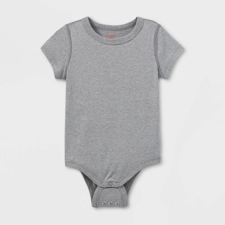 Toddler Kids' Short Sleeve Bodysuit - Cat & Jack Gray