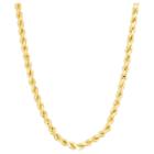 Tiara Gold Over Silver 30 Rope Chain Necklace, Size: 30 Inch, Yellow