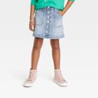 Girls' Button-front Jeans Skirt - Cat & Jack Medium Wash Xs,