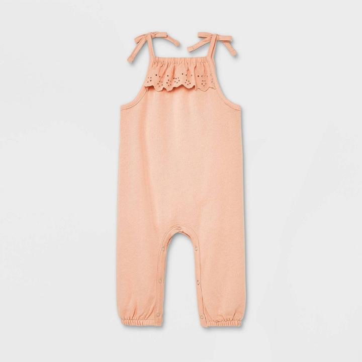 Grayson Mini Baby Girls' Eyelet Jumpsuit - Pink Newborn