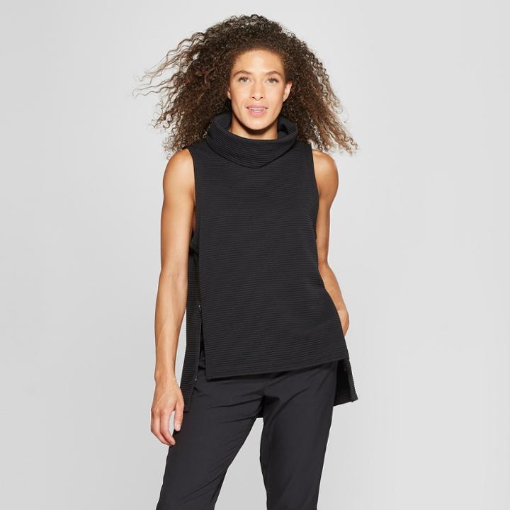 Mpg Sport Women's Funnel Neck Poncho - Black