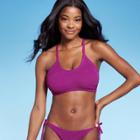 Juniors' Textured Bralette Bikini Top - Xhilaration Berry Purple D/dd Cup