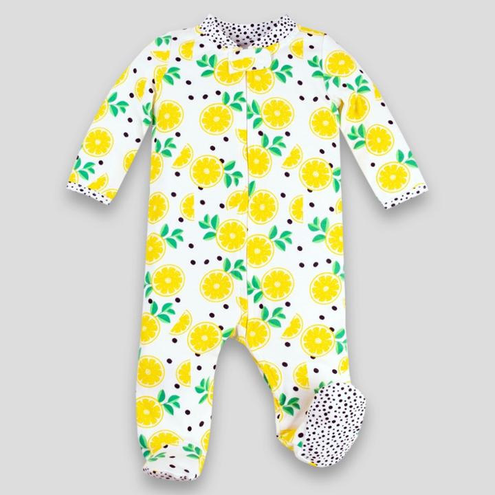 Lamaze Baby Girls' Organic Cotton Sleep 'n Play Lemons Footed Sleepers - Yellow Newborn