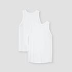 Women's Plus Size Slim Fit Ribbed 2pk Bundle Tank Top - A New Day White/white
