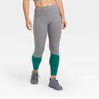 Women's Sculpted High-rise Colorblock 7/8 Leggings 24 - All In Motion Charcoal Gray/turquoise S, Women's, Size: Small, Grey Gray/turquoise
