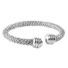 West Coast Jewelry Stainless Steel Intricate Cable Knobbed End Cuff Bracelet, Girl's,