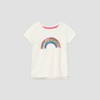 Toddler Girls' Flip Sequin Rainbow Short Sleeve T-shirt - Cat & Jack Cream