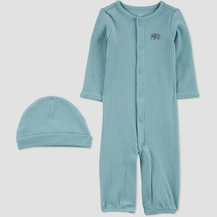 Baby Boys' 2pc Elephant Converter Nightgown - Just One You Made By Carter's Blue