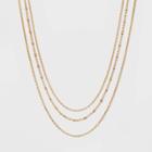 Layered Enamel Dotted Chain Necklace - Universal Thread Light Pink, Women's
