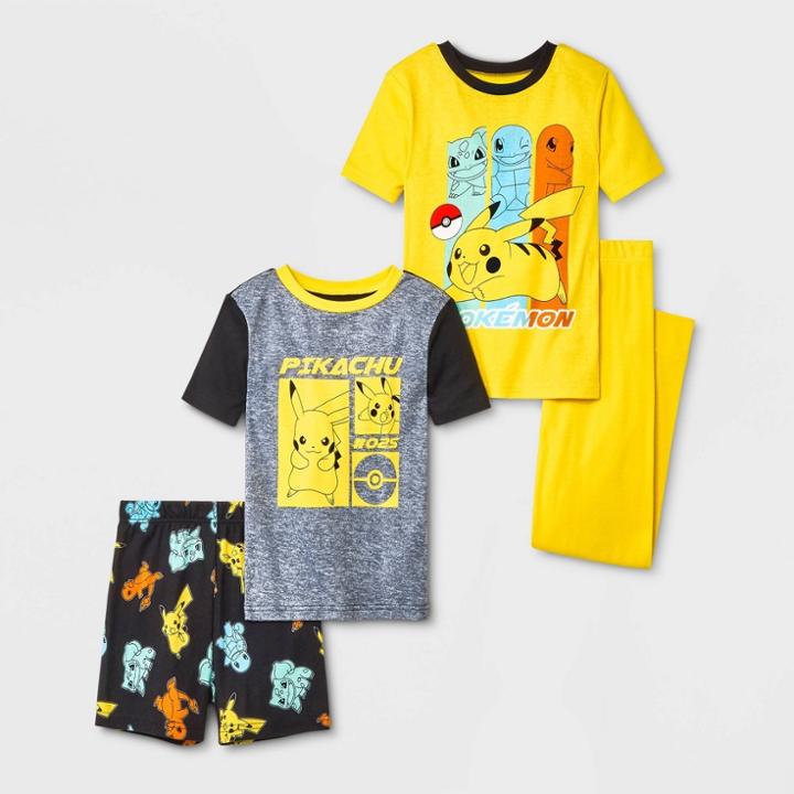 Pokemon Boys' Pokmon Pikachu & Friends 4pc Pajama