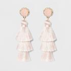Sugarfix By Baublebar Druzy Studs Fringe Drop Earrings - Blush Pink, Girl's