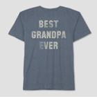 Well Worn Men's Big & Tall Father's Day Best Grandpa Ever Short Sleeve T-shirt - Medieval Blue