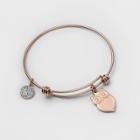 Target Stainless Steel Owl You Need Is Love Bangle Bracelet (8) - Rose Gold, Women's, Pink