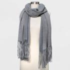 Women's Solid Blanket Scarf - A New Day Gray