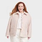 Women's Plus Size Quilted Velour Jacket - Knox Rose Ivory
