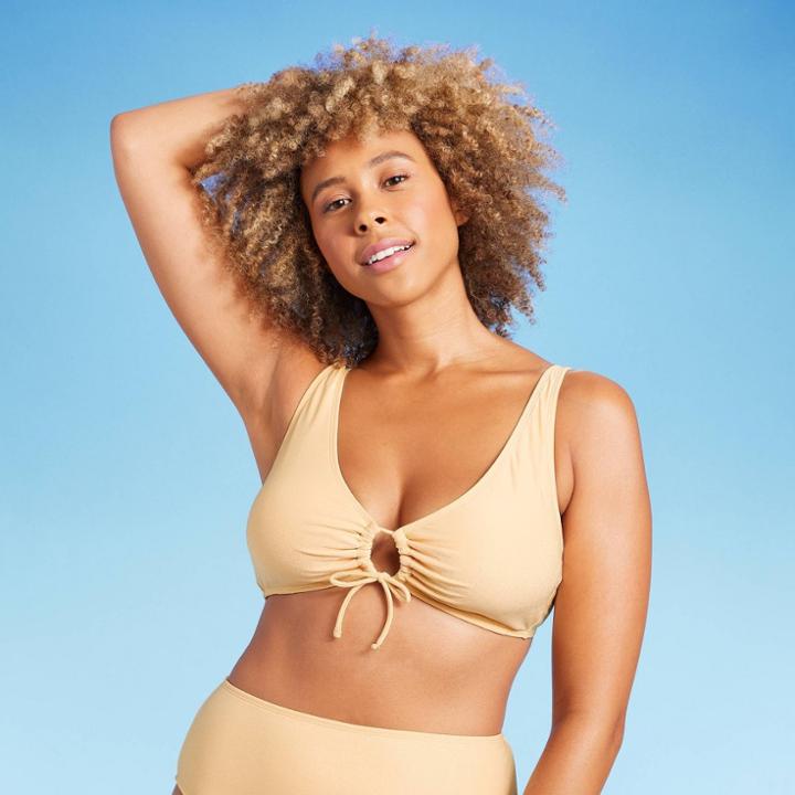 Shade & Shore Women's Lurex Keyhole Tall Triangle Bikini Top - Shade &
