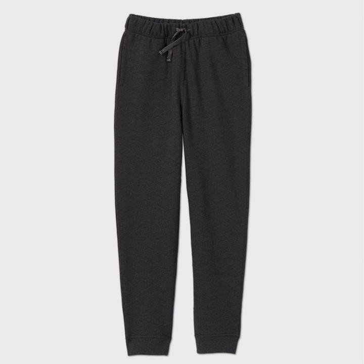 Girls' Adaptive Fleece Jogger Pants - Cat & Jack Black