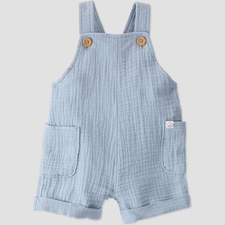 Baby Gauze Shortalls - Little Planet By Carter's Blue Newborn