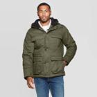 Men's Four-pocket Sherpa Lined Parka - Goodfellow & Co Olive S, Size: