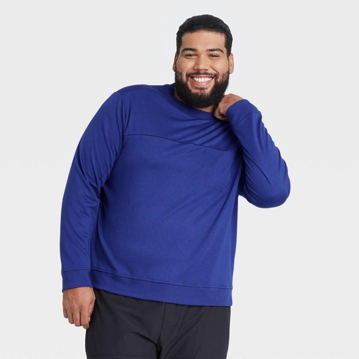 Men's Ponte Crewneck Sweatshirt - All In Motion Indigo Blue