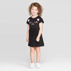 Toddler Girls' Short Sleeve Cape Dress - Cat & Jack Black