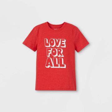 Boys' 'love For All' Graphic Short Sleeve T-shirt - Cat & Jack Red