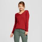 Women's V-neck Luxe Any Day Pullover - A New Day Rust