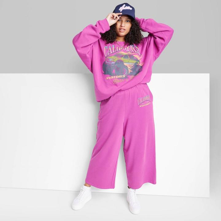 Women's Plus Size Ascot + Hart Graphic Pullover Sweatshirt - Purple