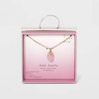 Silver Plated Rose Quartz Pendant Necklace - A New Day Gold