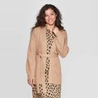 Women's Long Sleeve Cardigan - A New Day Light Brown