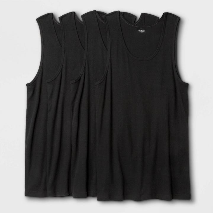 Men's Big & Tall 4pk T-shirt - Goodfellow & Co Black