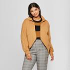 Women's Plus Size Two Way Zip Bomber Jacket - Who What Wear Tan