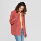 Women's Long Sleeve Relaxed Open Layering - Universal Thread Pink