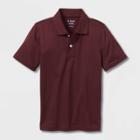 Kids' Short Sleeve Performance Uniform Polo Shirt - Cat & Jack Burgundy