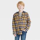 Boys' Long Sleeve Button-down Plaid Shirt - Cat & Jack Navy