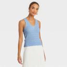 Women's Textured Tank Top - A New Day Blue