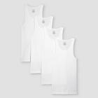 Men's 4pk Ribbed Tank Top - Goodfellow & Co White