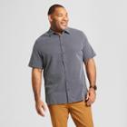 Men's Big & Tall Short Sleeve Cotton Novelty Button-down Shirt - Goodfellow & Co Xavier Navy (blue)